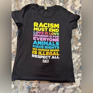 Black Graphic Tee with Bold Message